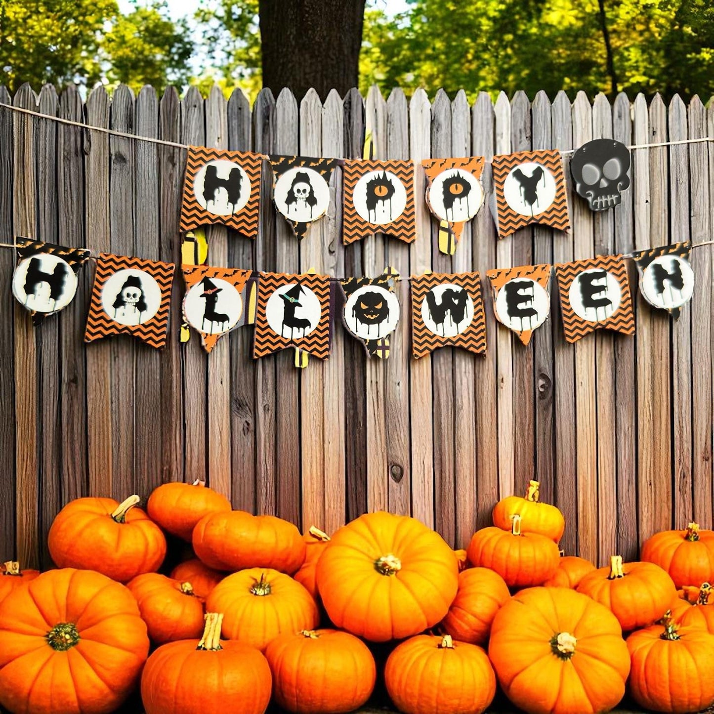 6 Guirnaldas "Happy Halloween" Letras $19 c/u