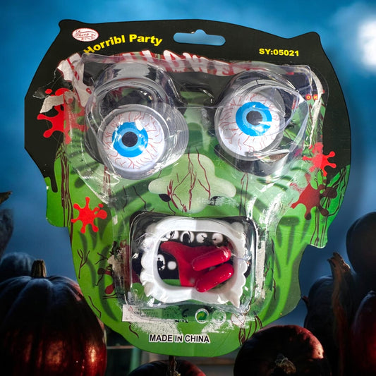 6 Sets Moustro Ojos Saltones y Colmillos Halloween $24.9  C/U