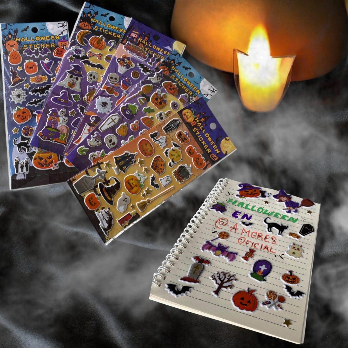 12 Sticker 3D Estampillas Halloween  $5.9 c/u