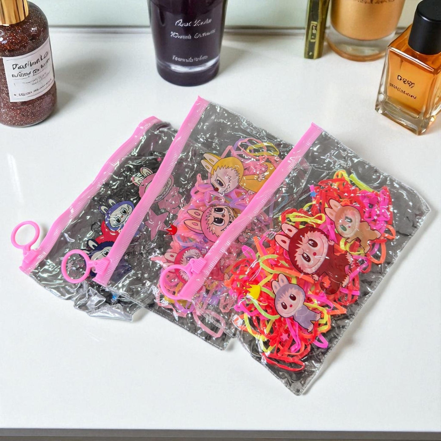 12 Bolsas Labubus Resellables con Ligas para el cabello $6 c/u