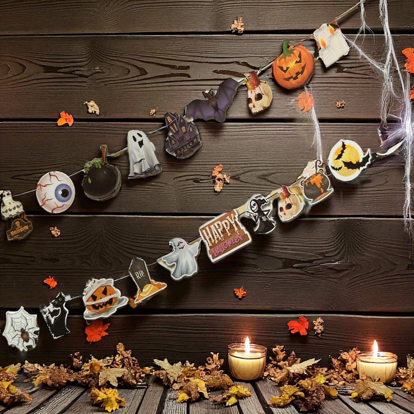 6 Guirnaldas "Happy Halloween" Letras $19 c/u