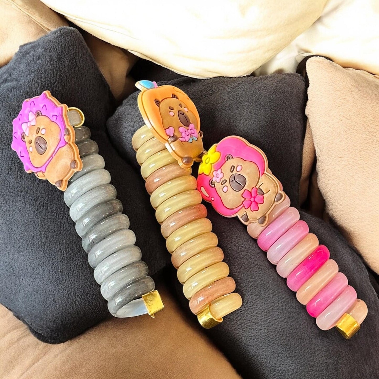 12 Ligas Capibaras Espirales $5.5 c/u