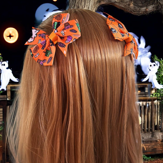 12 Moñitos Halloween Estampados  $6 c/u