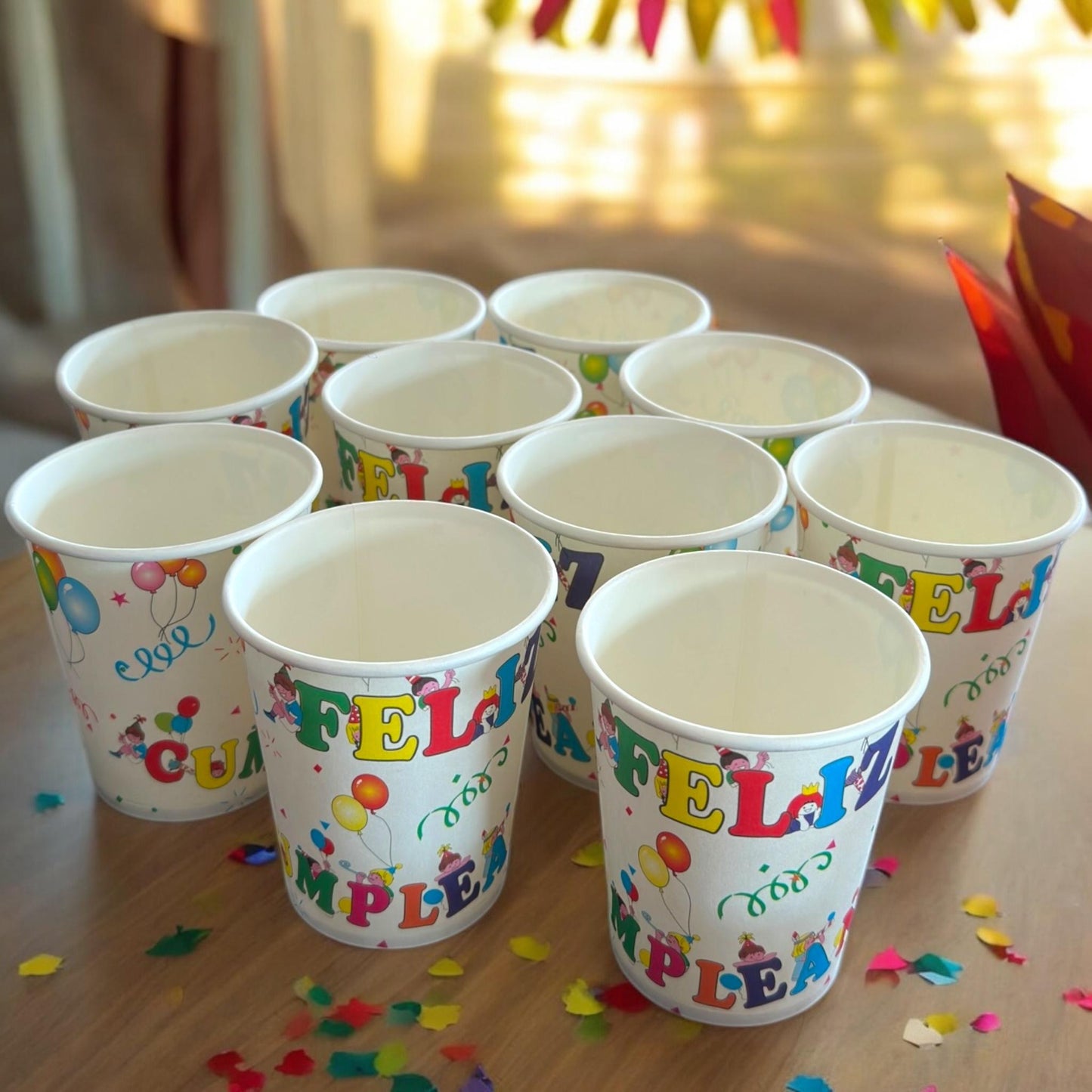 10 Paquetes Vasos Para Fiestas "Feliz Cumpleaños" $9 c/u