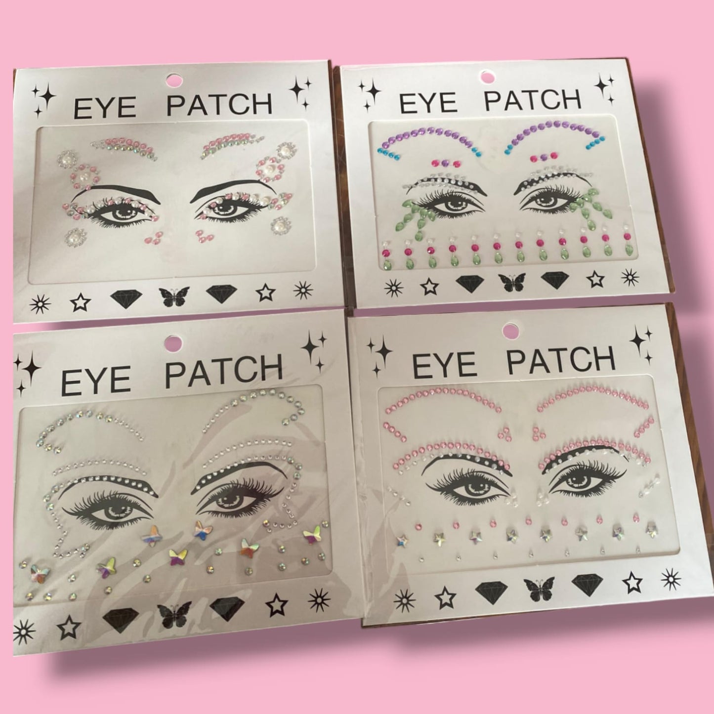 12 Stickers Pedreria para ojos $10.8 c/u