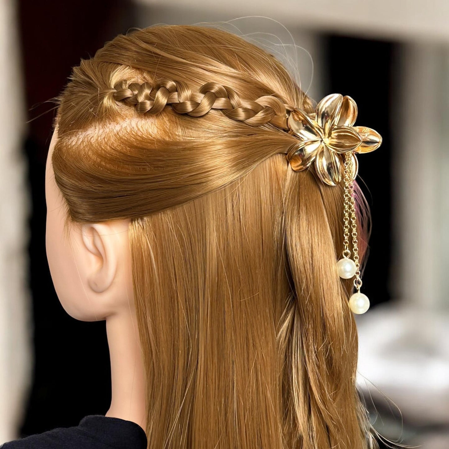 12 Pinzas Flores Metalicas Diferentes con Perlitas $18 c/u