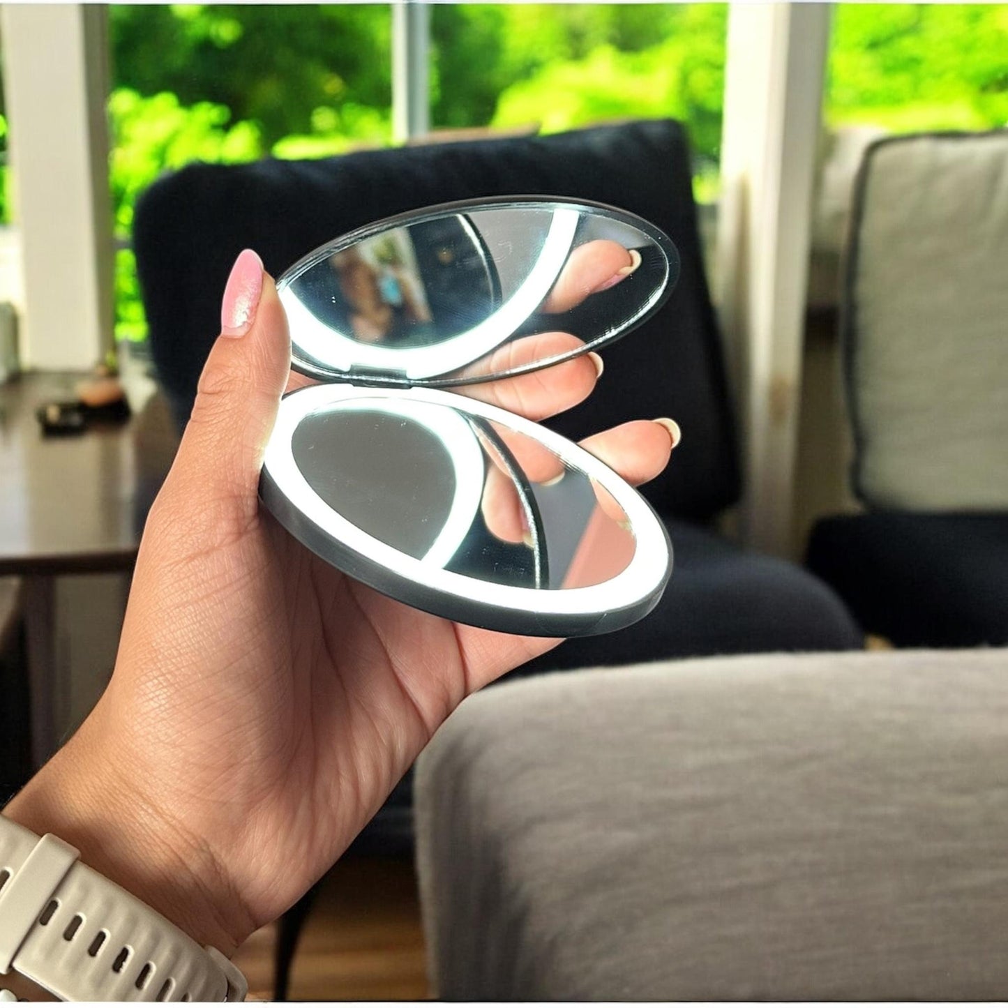 Espejo Doble con Luz Led Bolsillo