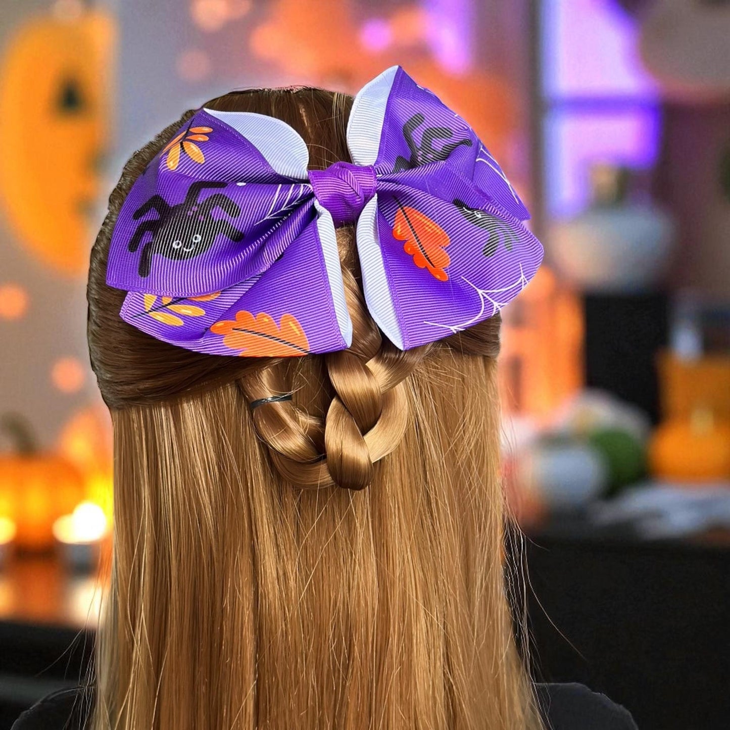 12 Moños Halloween Grandes Estampados $10 c/u