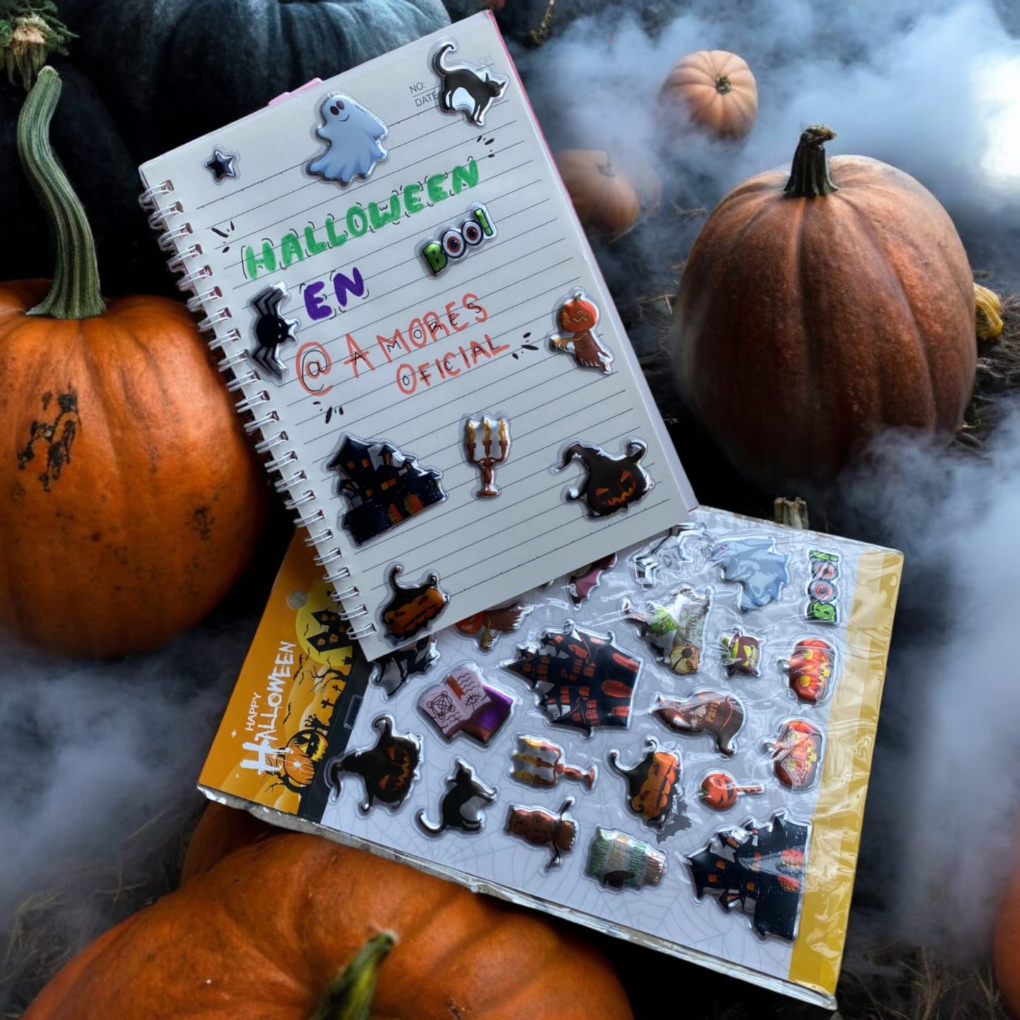 12 Sticker Estampillas Halloween 3D $6.9 c/u