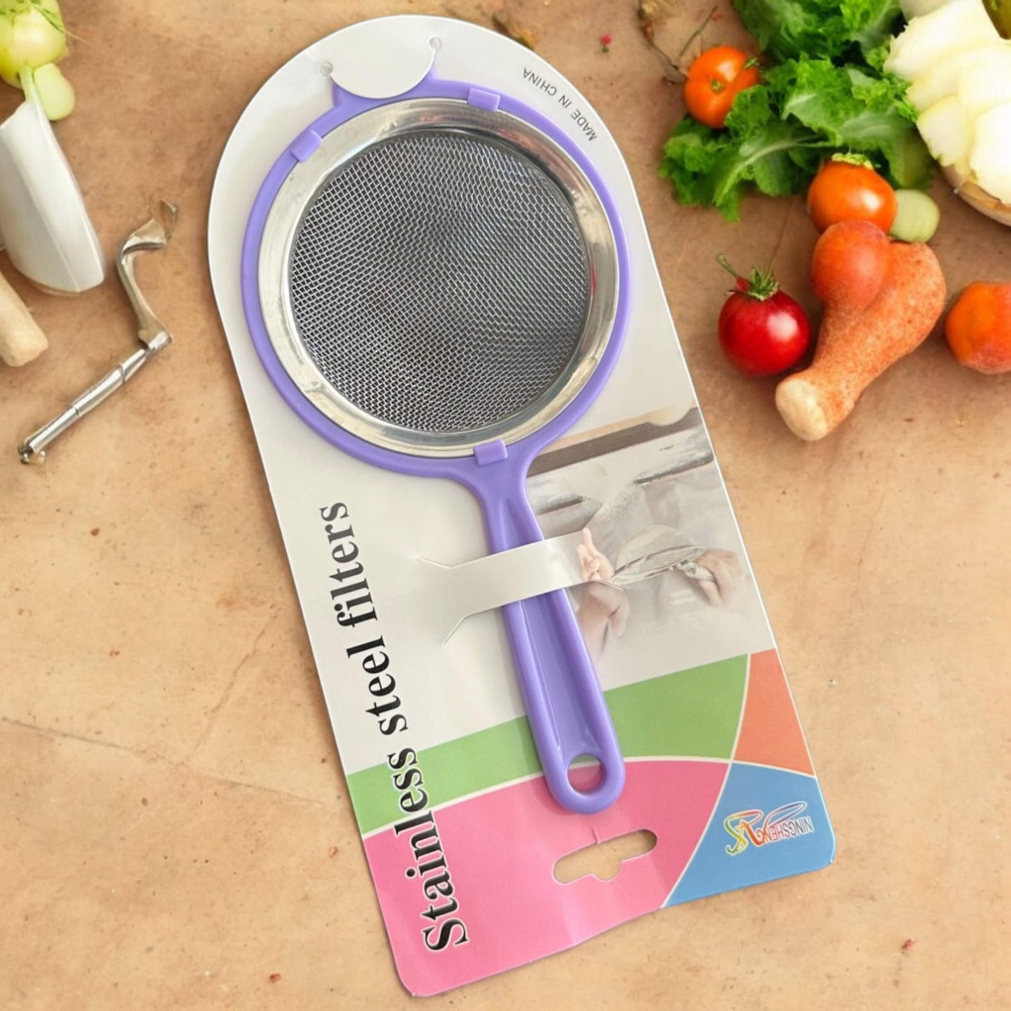 6 Coladores de metal con mago de colores $13.9 c/u