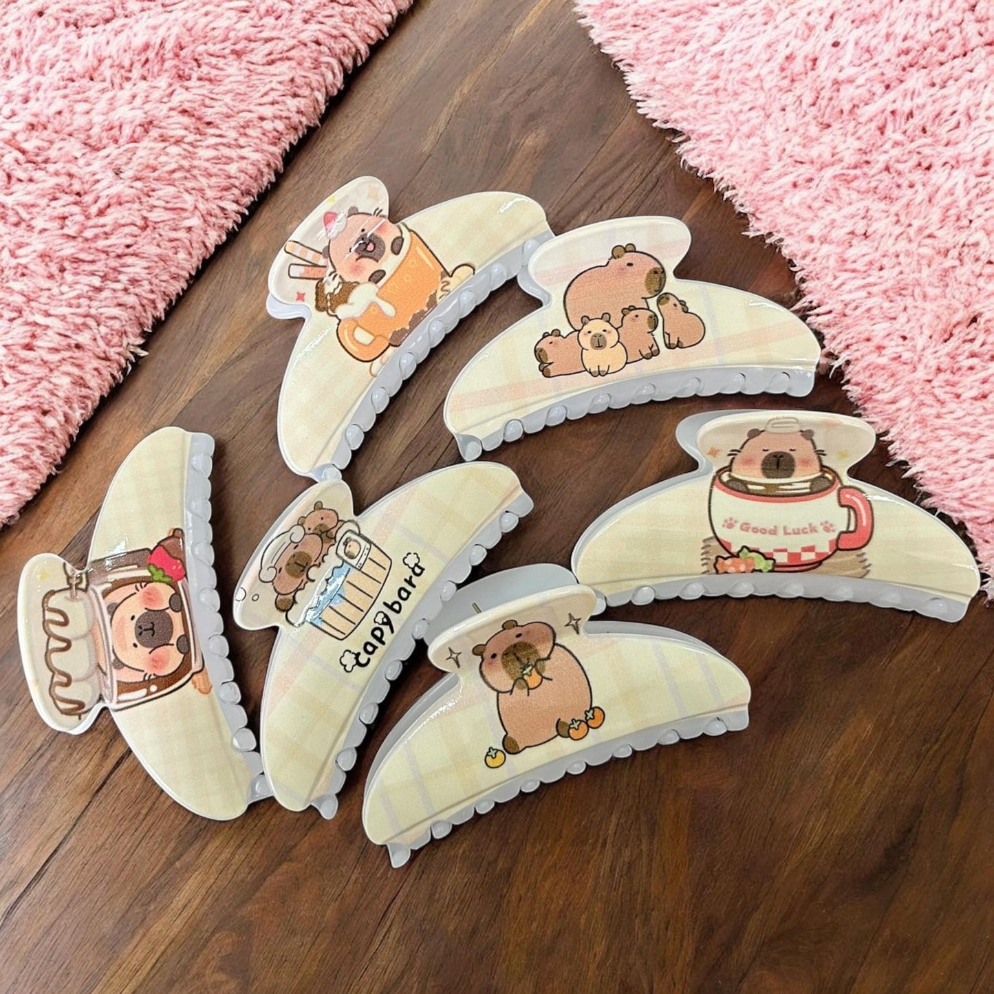 12 Pinzas Capibaras para Cabello $16.5 c/u