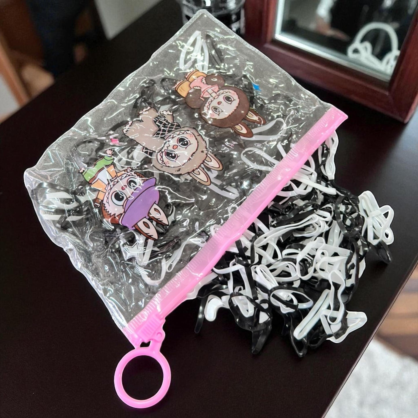 12 Bolsas Labubus Resellables con Ligas para el cabello $6 c/u