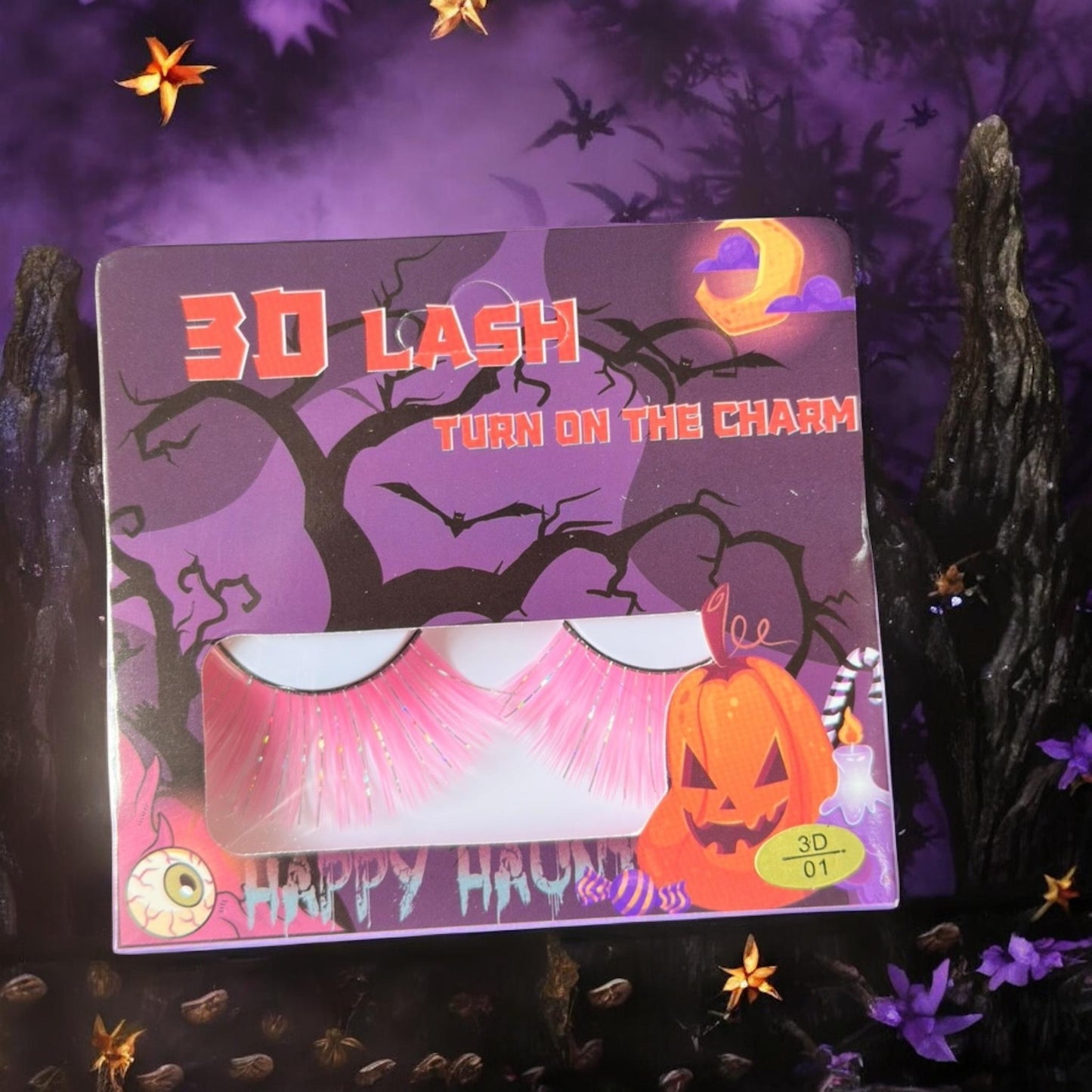 12 Pestañas Halloween Colores $9 c/u