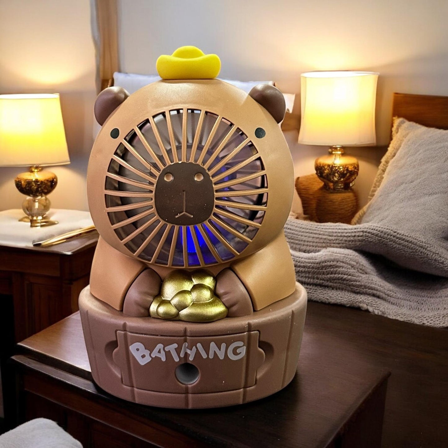 Ventilador Capibara Con Luz y Sacpuntas Incluido