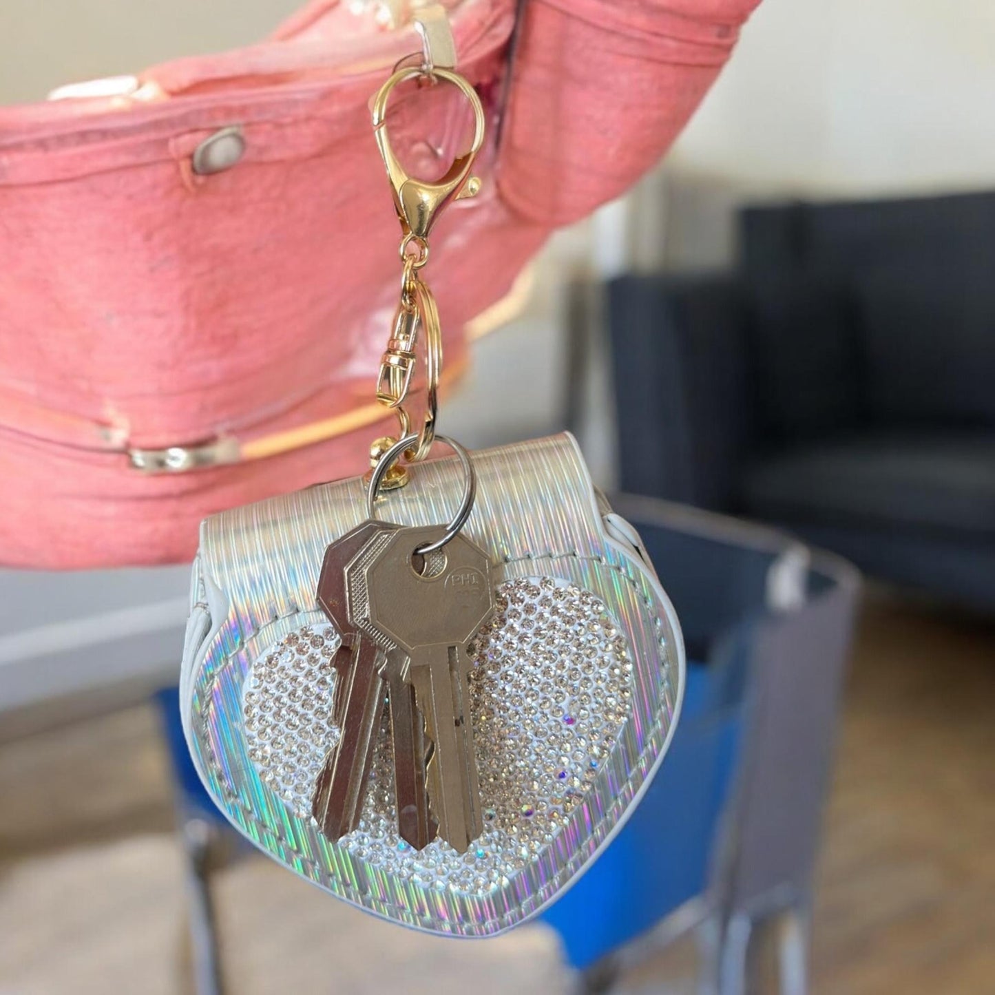 3 Monedero Corazon con Pedrería $59 c/u