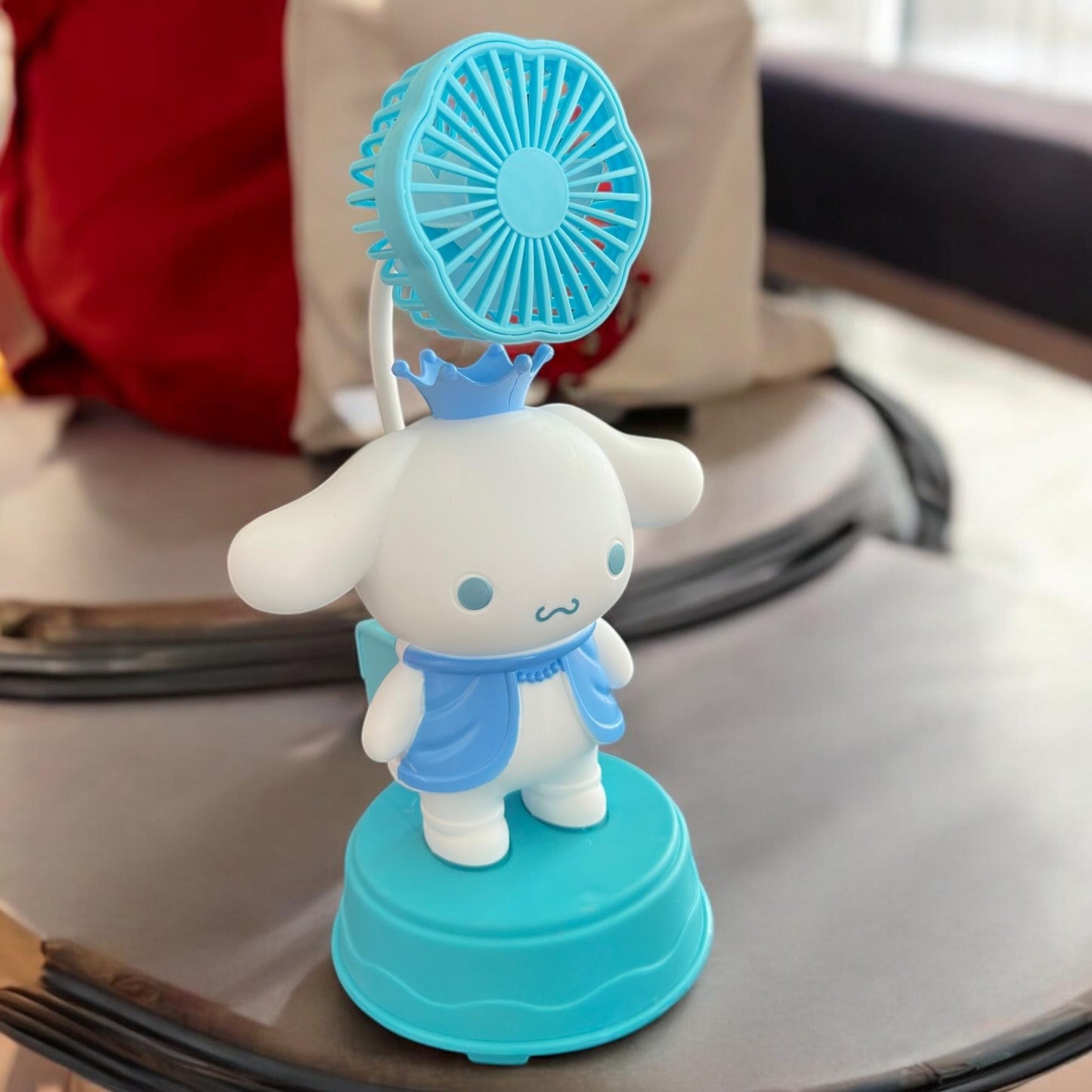 Ventilador Cinamorrol con Figura 3D y Sacpauntas