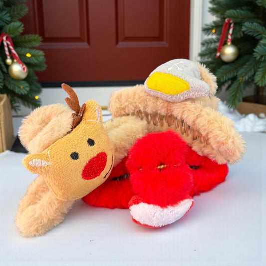 12 Pinzas Navideñas Peluche 3D $15. c/u