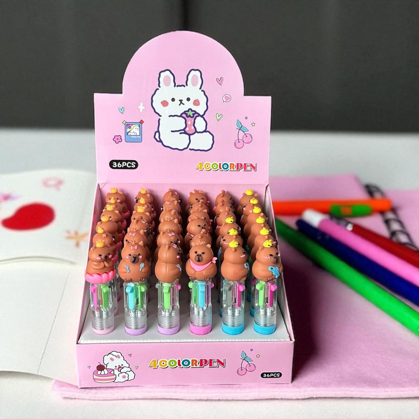 36 Lapiceros Multitintas Capibaras Ch $8.9 c/u