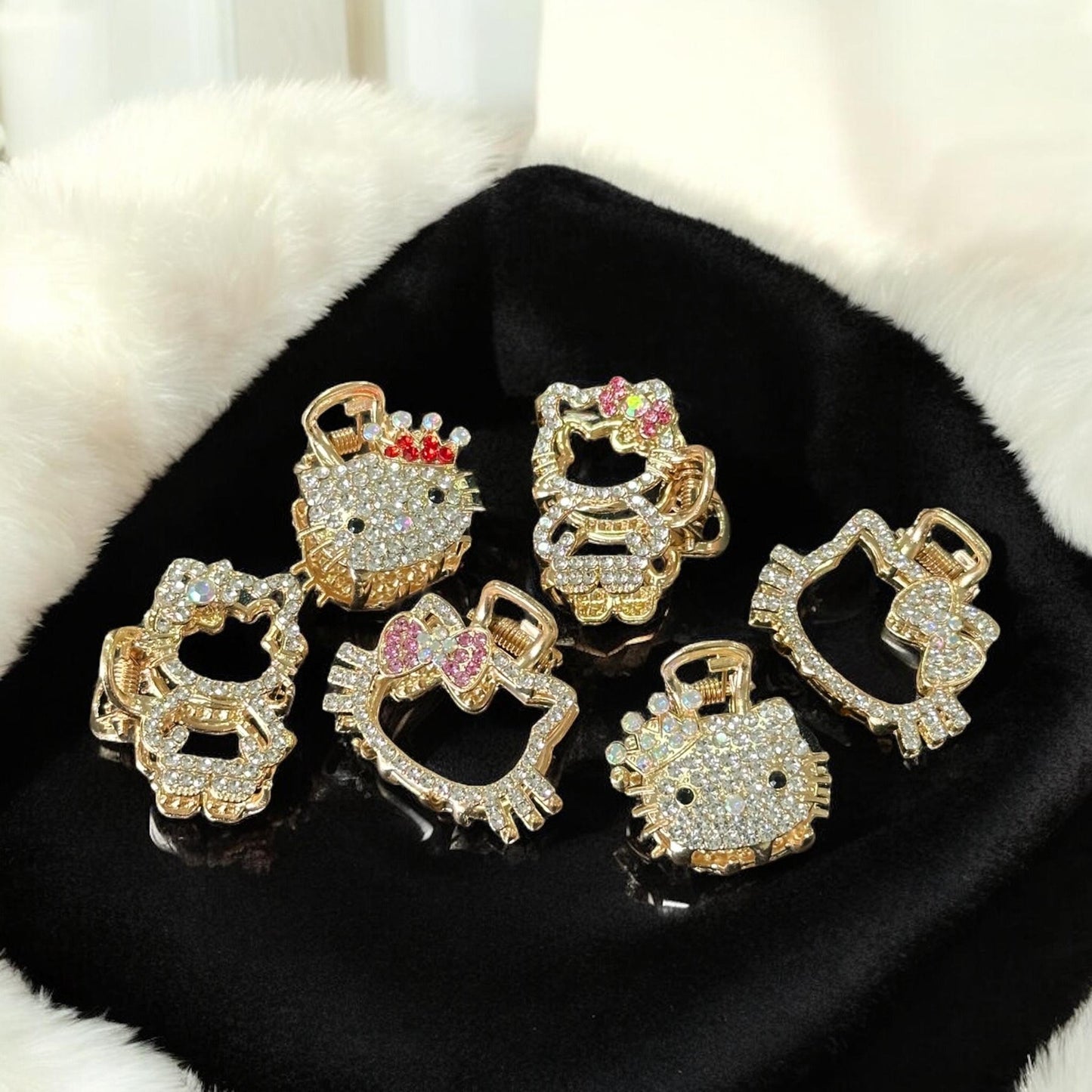 12 Mini Pinzas Kitty Pedreria $8 c/u