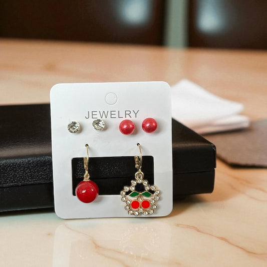 12 Sets de Aretes Cereza/ Pedreria $11.5 c/u