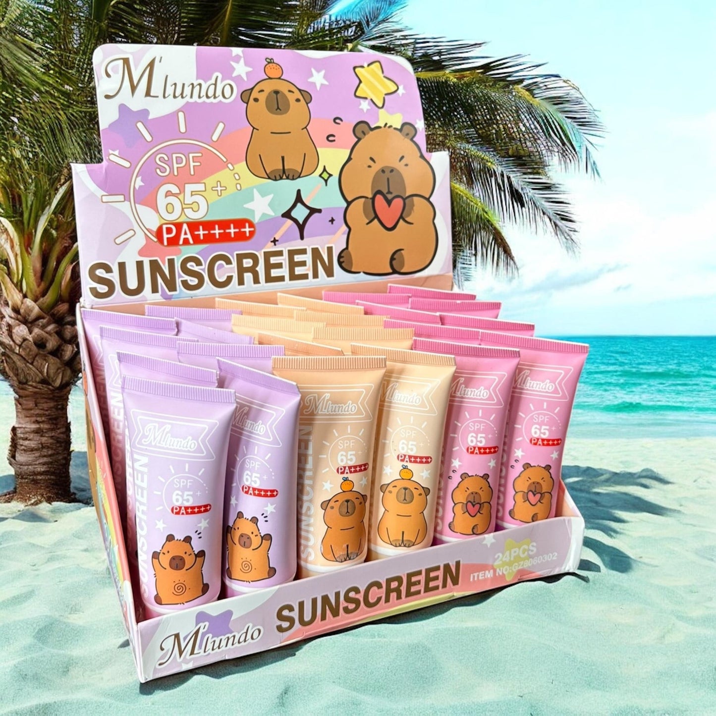 24 Cremas con Protector Solar Capibaras  $9.8 c/u