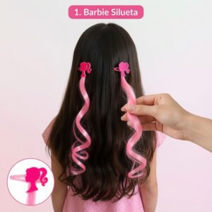 Pasadores con Extensiones Barbie Colores, Diferentes Diseños