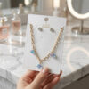 Sets aretes y collares pedrería