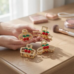 Pinzas Cereza con Pedrería Diseños 3D - Image 2