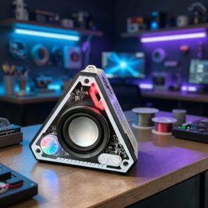 Bocina Bluetooth Triangular Transparente Con Luces - Image 2
