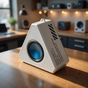 Bocina Bluetooth Triangular Transparente Con Luces