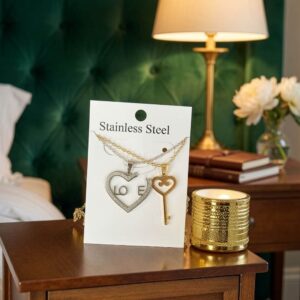 Duos de Collar Parejas Acero Inoxidable Dorado/Plateado - Imagen 2