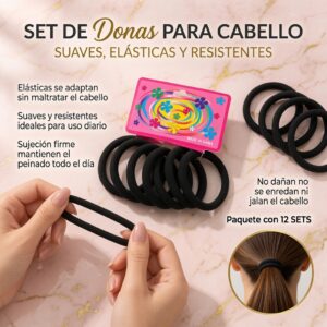 Sets de Donas Negras Clasicas para Cabello - Image 3