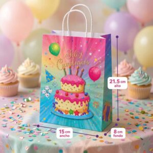 Bolsas /Dulcero Decorado "Feliz Cumpleaños" - Image 2