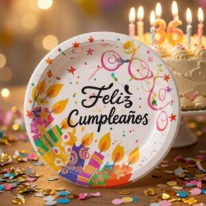 Sets Platos "Feliz Cumpleaños" para Fiesta Decorados Pasteleros - Image 5