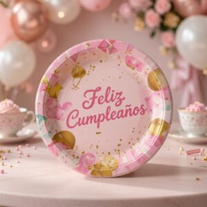 Sets Platos "Feliz Cumpleaños" para Fiesta Decorados Pasteleros - Image 4