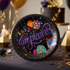 Sets Platos "Feliz Cumpleaños" para Fiesta Decorados Pasteleros - Image 3