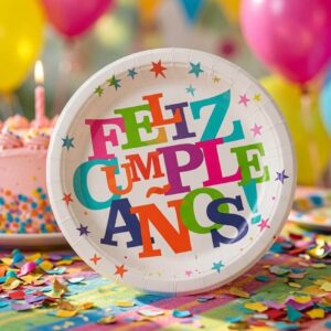 Sets Platos "Feliz Cumpleaños" para Fiesta Decorados Pasteleros