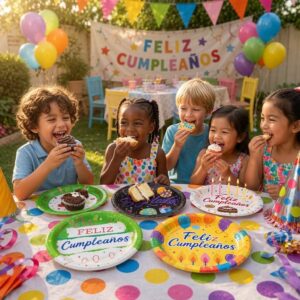 Sets de Platos "Feliz Cumpleaños" para Fiesta Decorados Grandes - Image 2