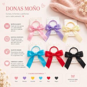 Moños para Cabello Satin Colores - Imagen 3