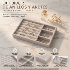 Exhibidor de Anillos y Aretes Terciopelo - Imagen 2
