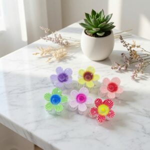 Sets de 3 Pares de Mini Pnzas para el Cabello Flores Hermosas - Image 2