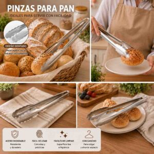 Pinzas para Pan Acero 28cm