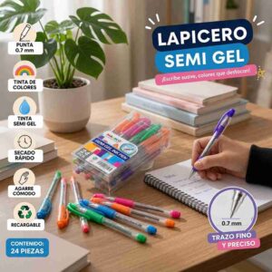 Lapiceros de Gel Tinta Negra 24 piezas - Image 3