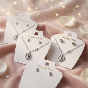 Sets de aretes con collares de acero - Image 3