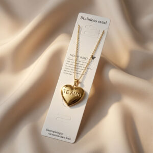 Collares Relicarios de Corazón Acero Inoxidable - Image 3