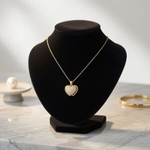Collar Acero Inoxidable Corazon Dorado/Plateado - Image 3