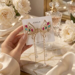 Pinzas Mariposas Premium con Pedreria y Perlas - Image 3