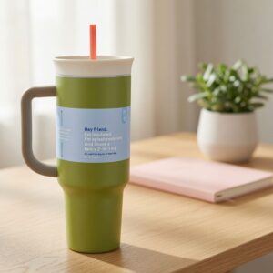 Termo Vaso para Agua 40oz con Popote y Agarradera