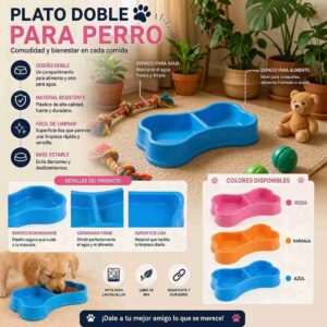 Plato para Mascotas en Forma de Huesito Colores - Image 3