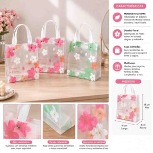Bolsas Flores Plastificadas Boutique con Asa - Image 3